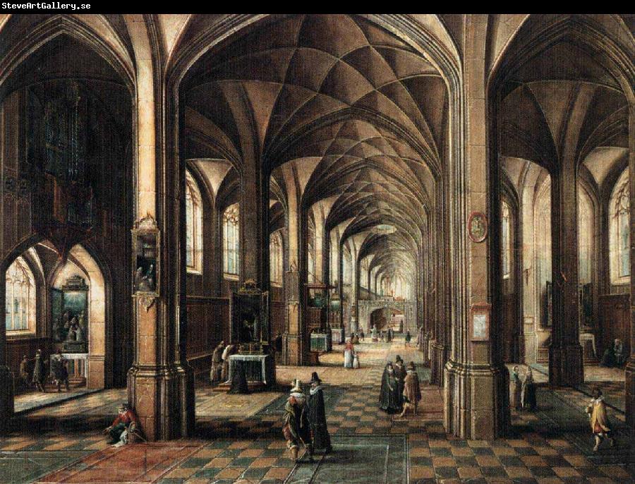 MINDERHOUT, Hendrik van Interior of a Church with a Family in the Foreground